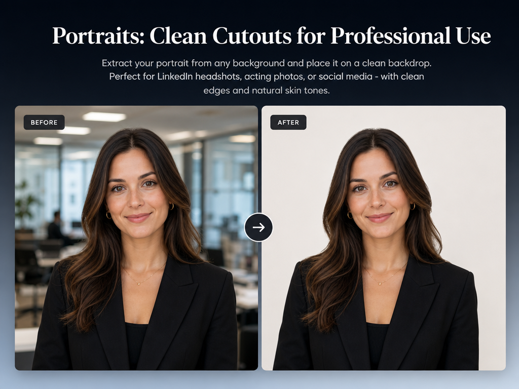 Portraits: Clean Cutouts for Professional Use